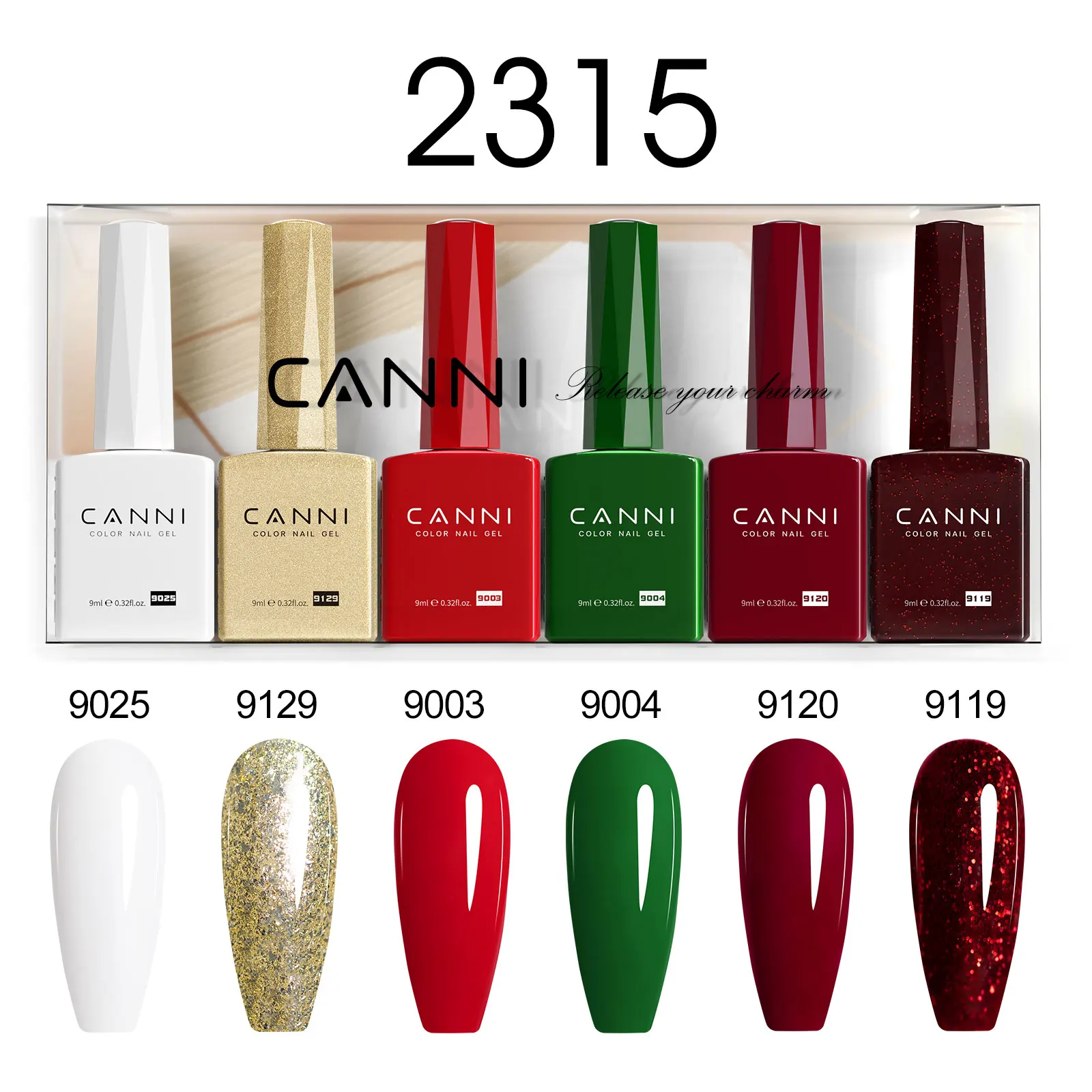 CANNI Super Glossy Glitter Cat Eye Nail Gel Polish - Hema Free Diamond Top Coat, Semi-Permanent UV LED Varnish