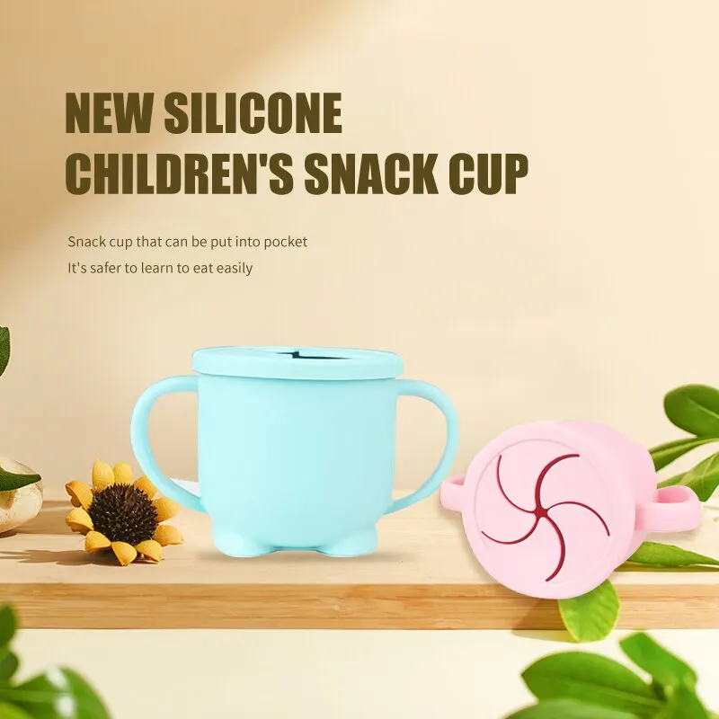 Silicone Cups Baby Snack Cup Kids Solid Color