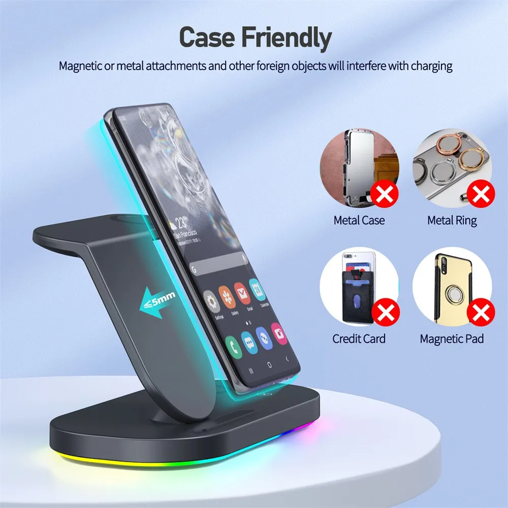 Qi Wireless Fast Charger For Samsung User Charging Dock Station