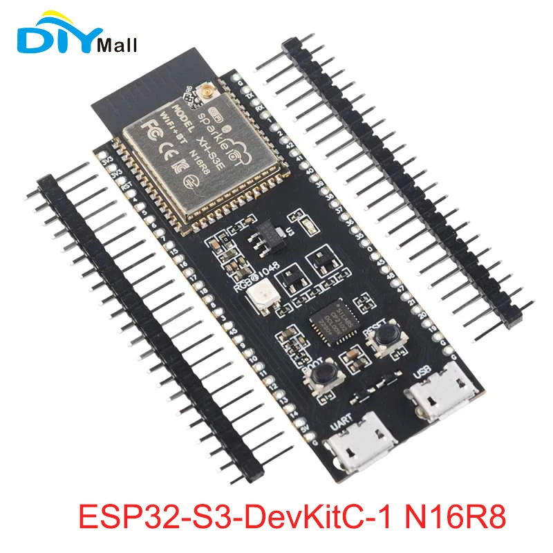 

ESP32-S3-DevKitC-1 N16R8 ESP32-S3-WROOM-1 Wifi + Blue-tooth BLE IOT Development Board 8MB Flash PSRAM FZ5401D