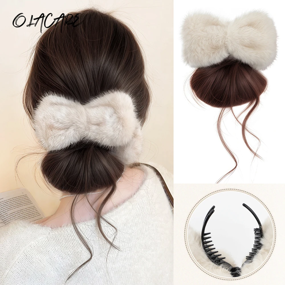 Synthetic Hair Claw Clip for Women Winter Back Chignon