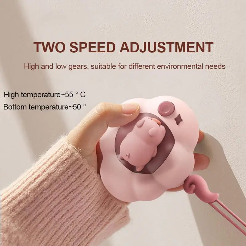 Chauffe-poche en silicone en forme d'animal mignon, chauffe-mains rechargeables USB avec 2 modes, chauffe-poche pour travailler, étudier, enfants, 2 en 1