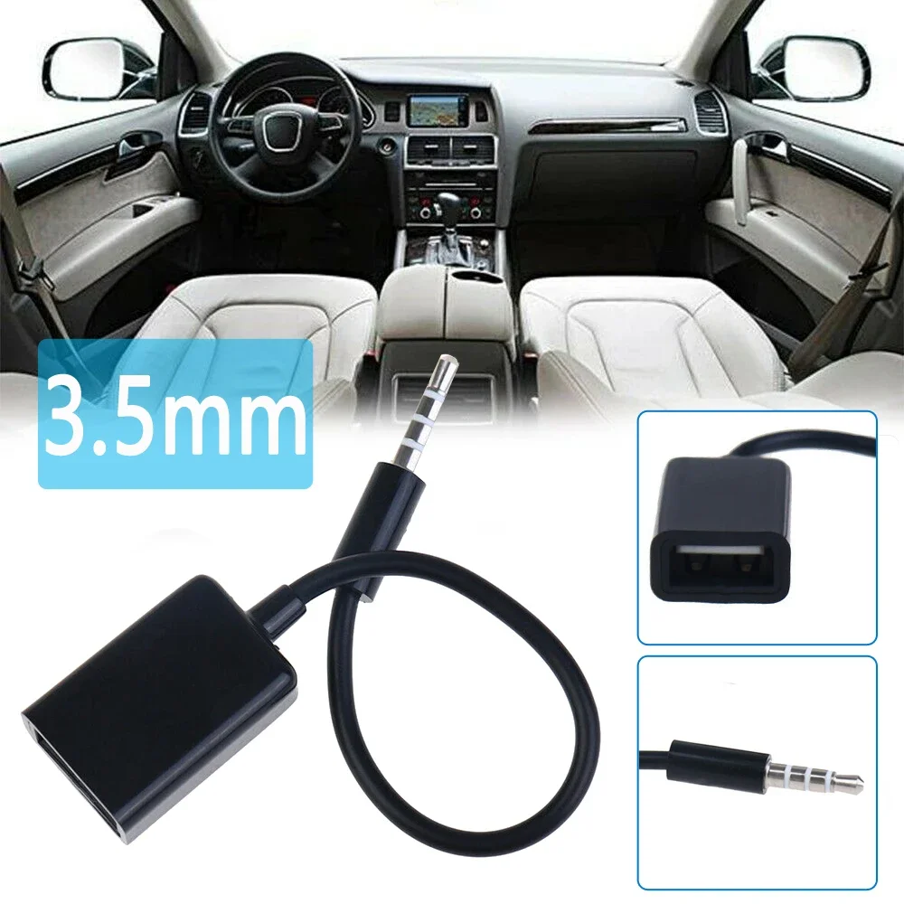 Universal Portable 3.5mm Male AUX Audio Plug Jack To USB Port Adapter Car AUX Jack Audio Input Cord Cable Adapter Connector