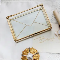 Creative Nordic style Retro Jewelry display Glass box Transparent envelope Glass jewelry box Desktop tissue storage box 1