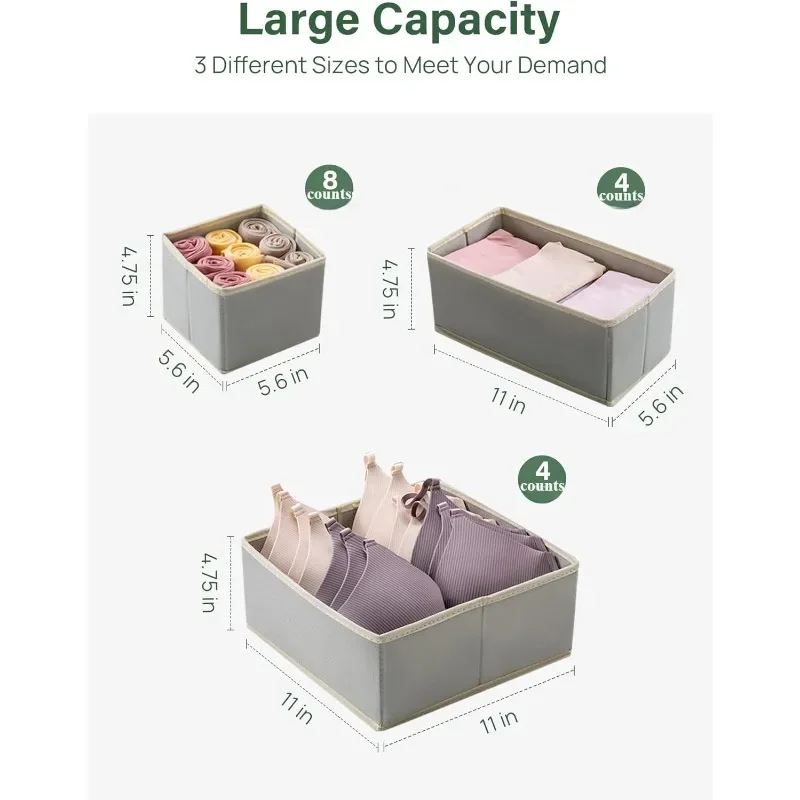 16 Pack Drawer Organizer Clothes, Dresser Drawer Organizers for Clothing Fabric Foldable Closet Organizers and Storage Bins 2
