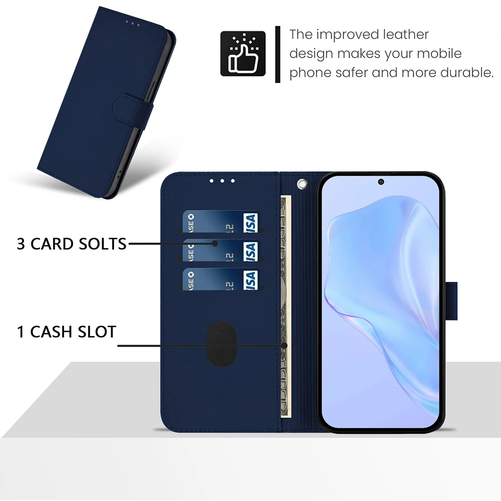 Leather Flip Wallet Phone Cover with Magnetic Closure