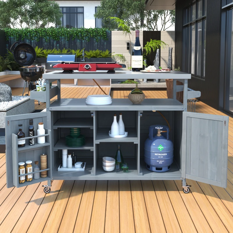 Rolling Patio Bar Cart 1