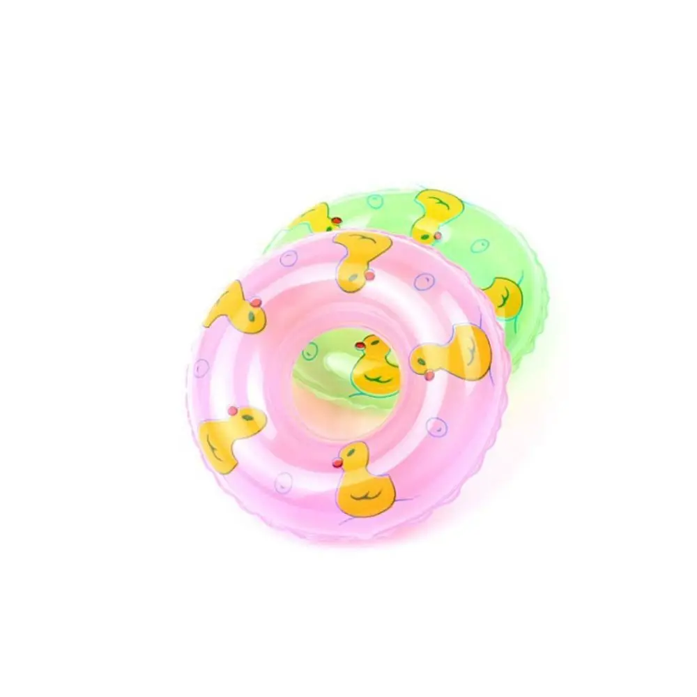PVC Dollhouse Miniature Swimming Ring Dolls Accessories Yellow Duck Mini Rings Swimming Toy DIY Bathing Float Model Toys