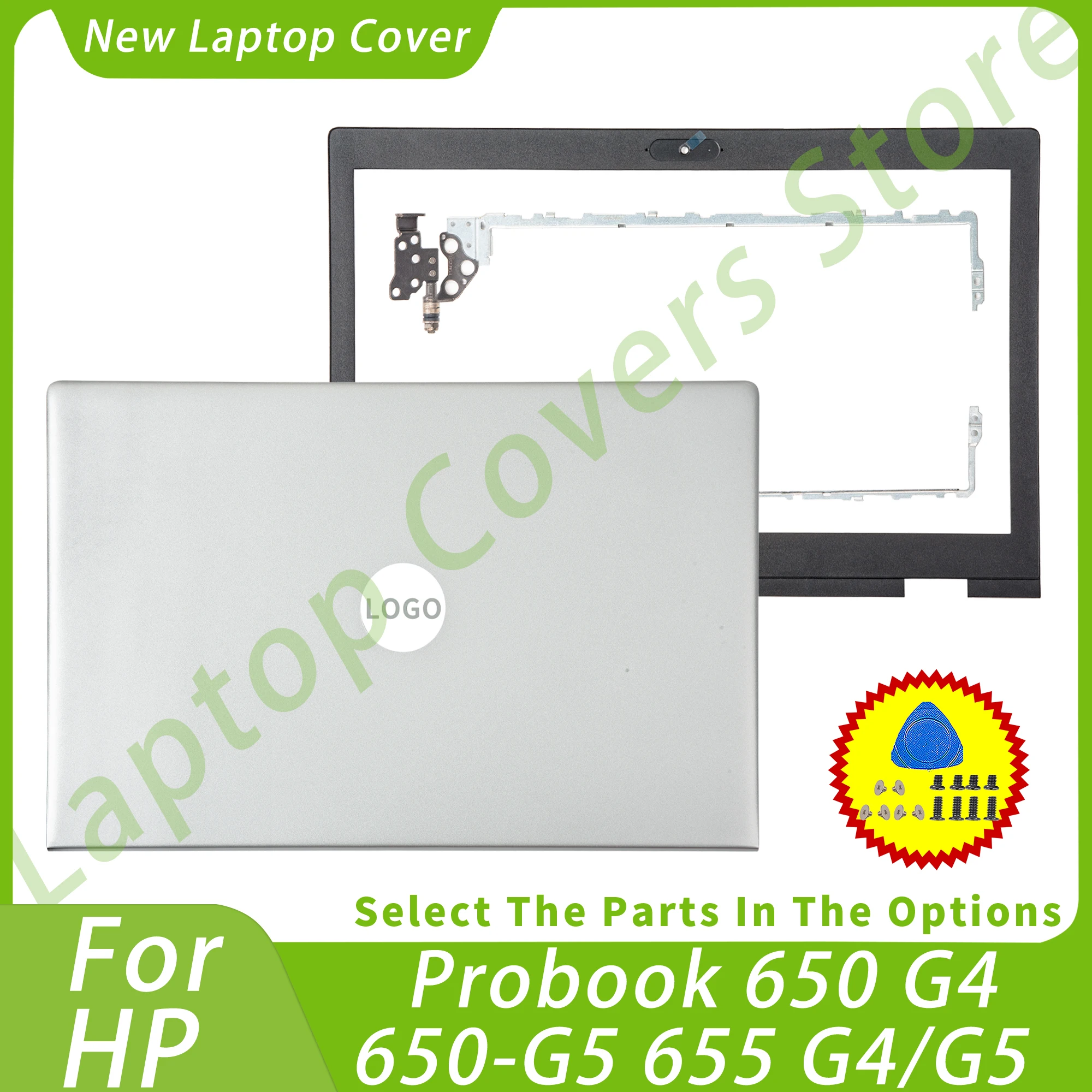 HP Probook 650 G4 G5 655 G4/G5 용 PC 케이스, 논터치 LCD 후면 커버 뚜껑, 후면 상단 전면 베젤 경첩, 노..