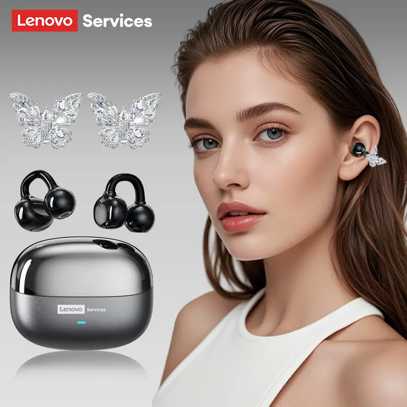 Choice Lenovo LE302 OWS Ear clip Wireless Earphones Low Latency HD Call Bluetooth Headphones HiFi Music Sport Fashion Earbuds - Image 7