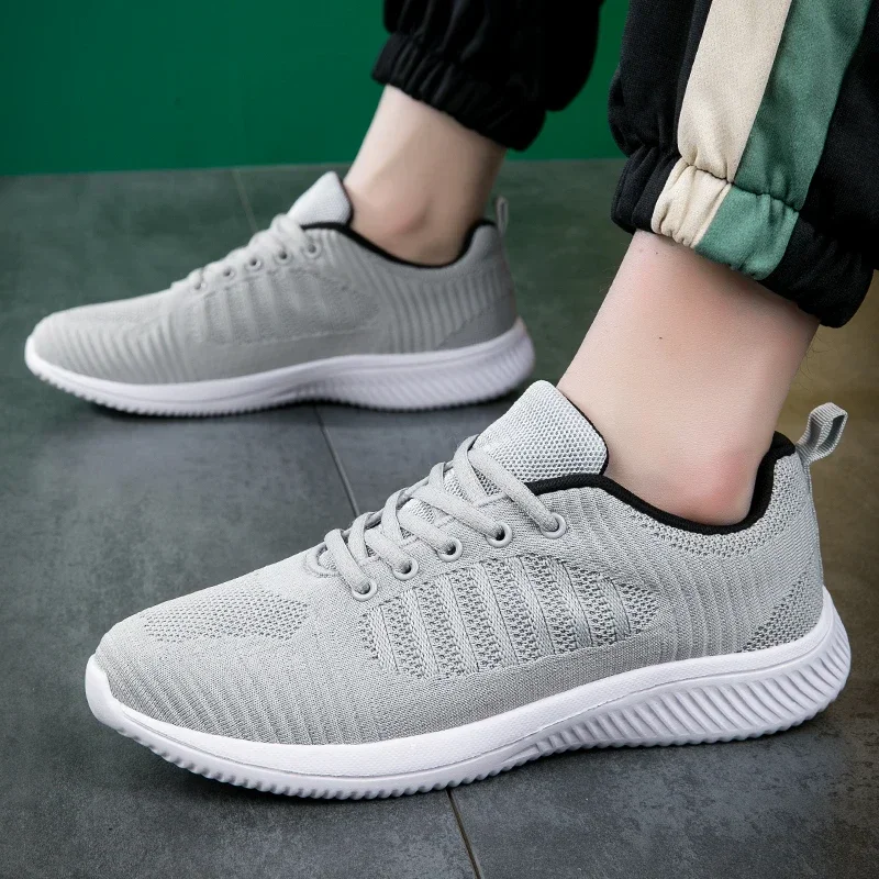 

Shoes for Men 2023 Fashion Lace Up Men's Vulcanize Shoes Autumn Solid Net Cloth Breathable Low-heeled Comfortable Casual Shoes