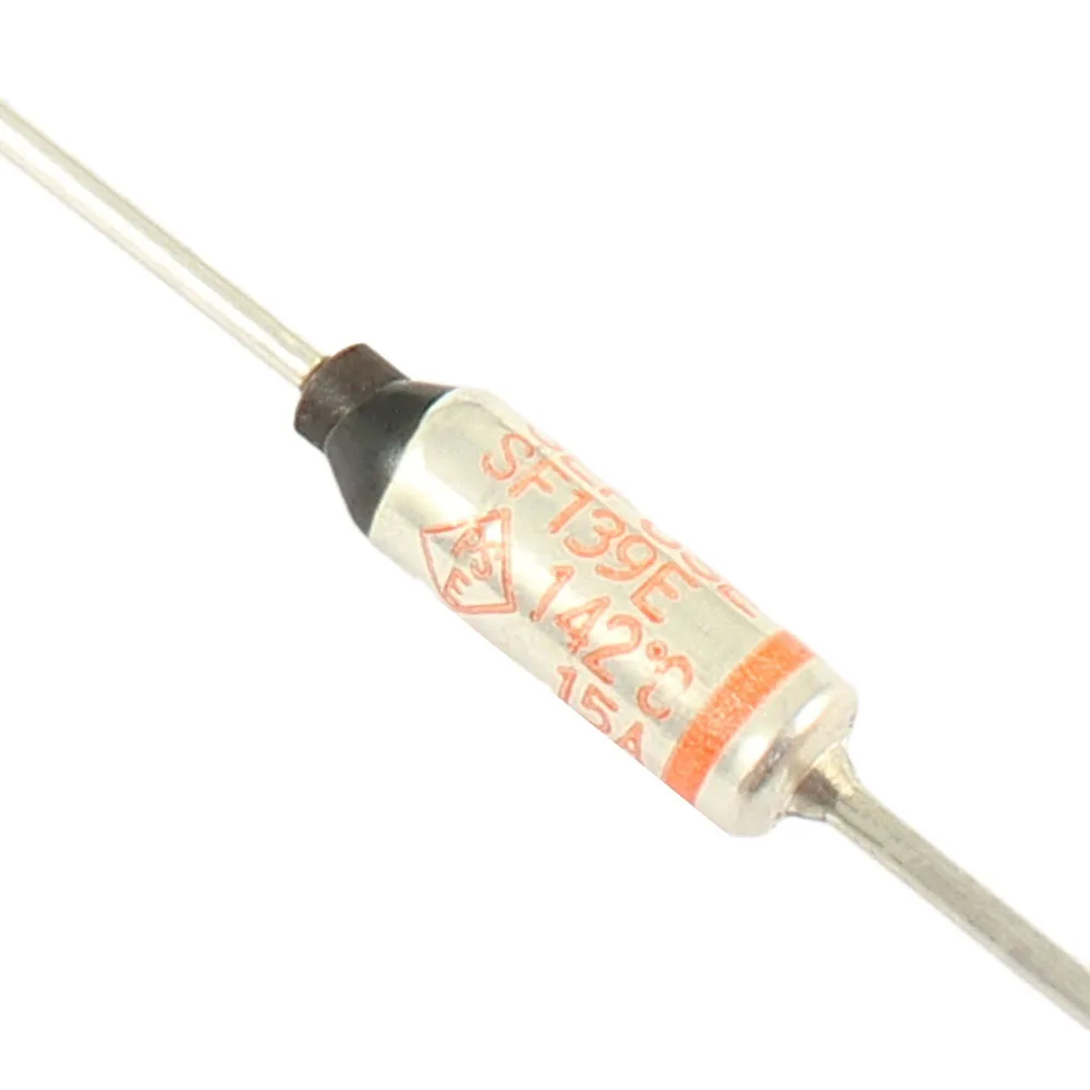 10pcs Thermal Fuse SF139E 142C 142 Degree TF Cutoff 15A 250V SF Temperature Axial Lead Links