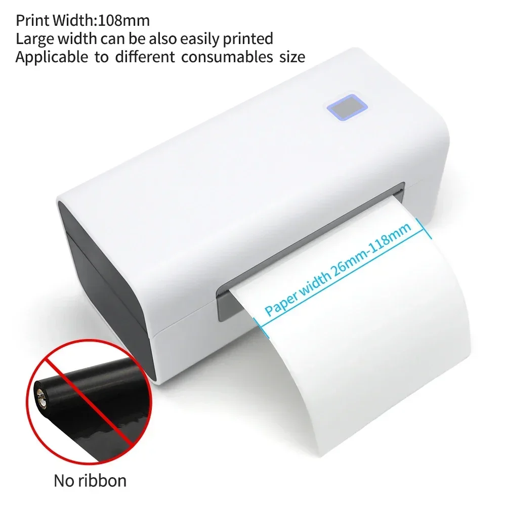 GlowMart 100MM Mini Portable Wireless Label Sticker Thermal Printer Waybill Label Thermal Printer Mini Impresora Portatil