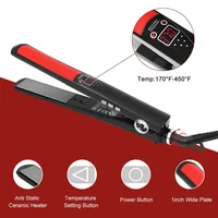Professional Private Label Colorful Lcd Display Ceramic Coating Hair Straightener Flat Iron 1