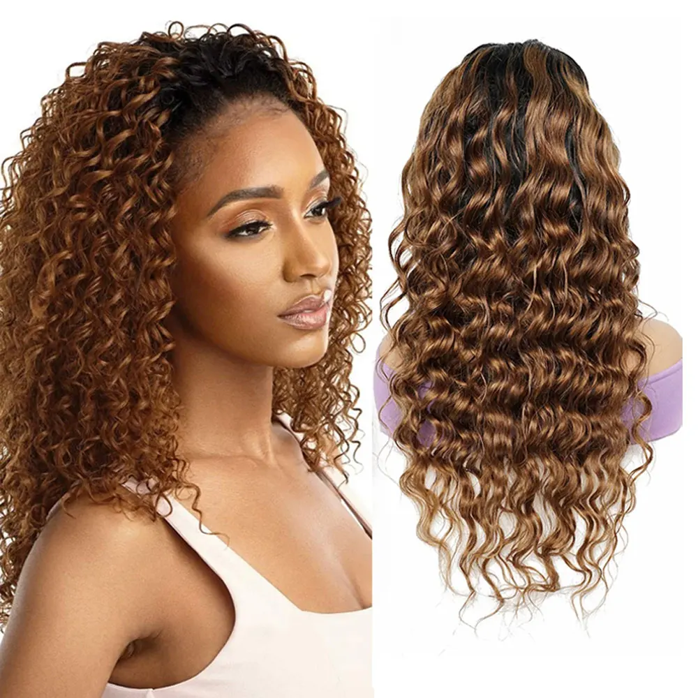 

150% Lace Front Wigs Loose Deep Wave 1B27/30 4x4 Lace Closure Wig Ombre Brown Pre-Plucked Remy Human Hair Wigs for Women