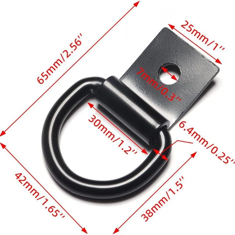 듀티 D링 타이 다운 앵커 300kg 하중 용량 블랙 E 코팅 녹 방지 견고한 철제 구조 트럭 선반 화물 고정용