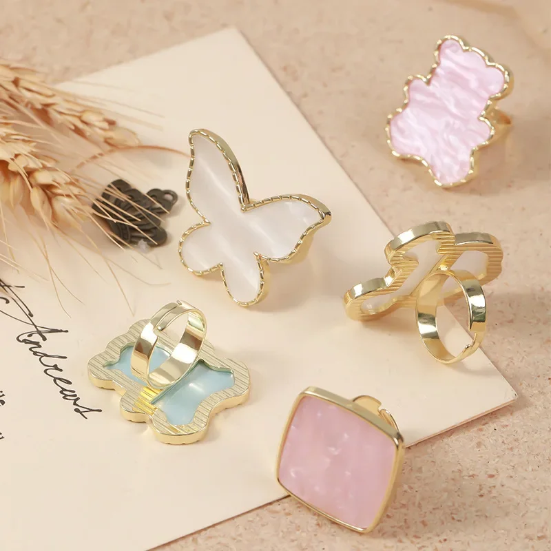 Nail Art Ring Palette Manicure Tools Polish Cream Foundation Mix Nail Art Equipment Mini Resin Finger Rings Color Plate Paint nail art palette