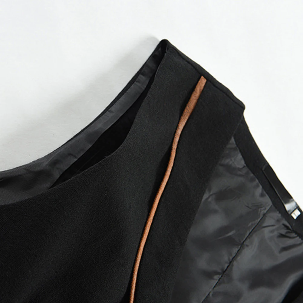 

Double Breasted Formal Wedding Vest for Men Smart Casual Suit Waistcoat Slim Fit Lapel Neckline Black Color Fashionable