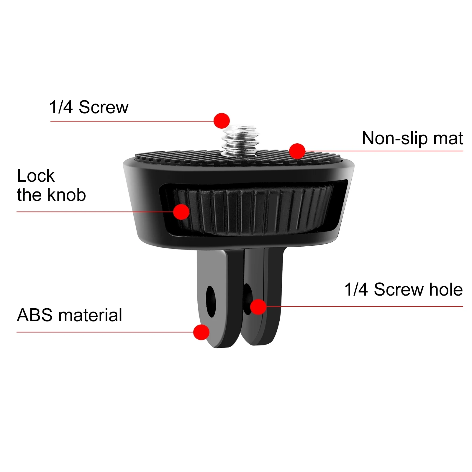 PULUZ 나사 조절식 ABS 액션 카메라 삼각대 어댑터, 1/4 인치