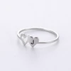 Kkjoy Simple Stainless Steel Double Hearts Initial Letter Rings For Women A-Z Alphabet Lover Ring Valentine's Day jewelry Gift 5
