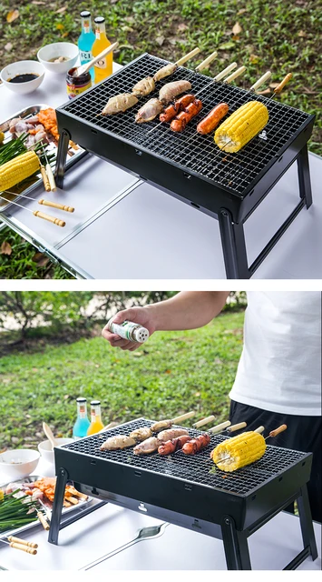 Surrounding Stove Cooking Tea Outdoor Camping Zibo Barbecue Oven Household  Small Bbq Grill Mat Set Bbq Grill Set with Case - AliExpress