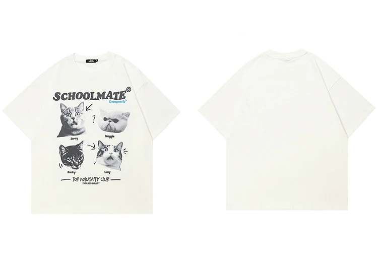 Schoolmate Cat Lineup Graphic T-Shirt S445617734bde4f4fa2c0ef3e758c8a38X