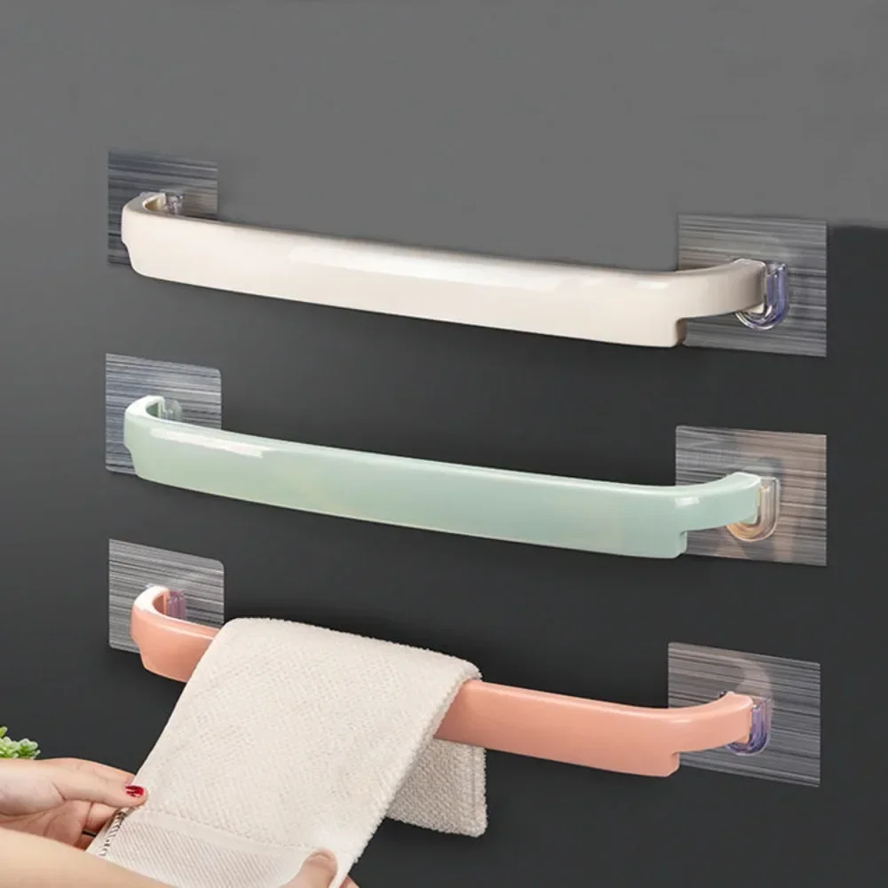 New Sturdy Bathroom Towel Rack Without Punching Holes, Kitchen Single Pole Cloth Hanger, Bathroom Storage Rack
