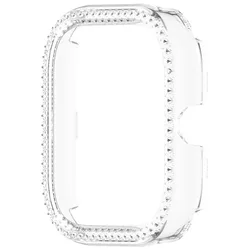 Bling Diamond Crystal Watch Bumper Protective Cover in Hollow Design for Redmi Watch 4 (Transparent)