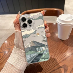 Japanese Mount Fuji Train Transparent Shockproof Phone Case - iPhone XS Max (Style1)
