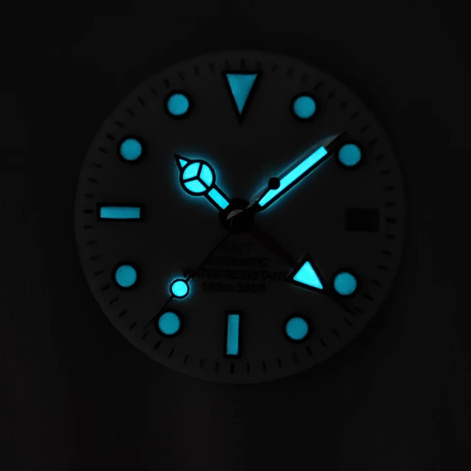 Tandorio 2024 Nuovo Ice Blue Sunburst Numeri Romani Indici 29mm Quadrante Dell'orologio Accessori Per NH35 NH36 4R35 4R36 Movimento Automatico - Foto 8