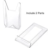 2pcs Clear Acrylic Display Easels Adjustable Plastic Plate Holder Stand Picture Frames Rack Wedding Birthday Home Decoration 4