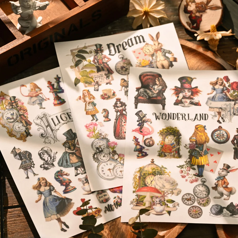 Cartoon Stickers KSCRAFT 3 sheets A5 Cartoon Rub On Sticker Scrapbooking Junk Journal Crafts Transfer Stickers DIY Photo Albums Decorative