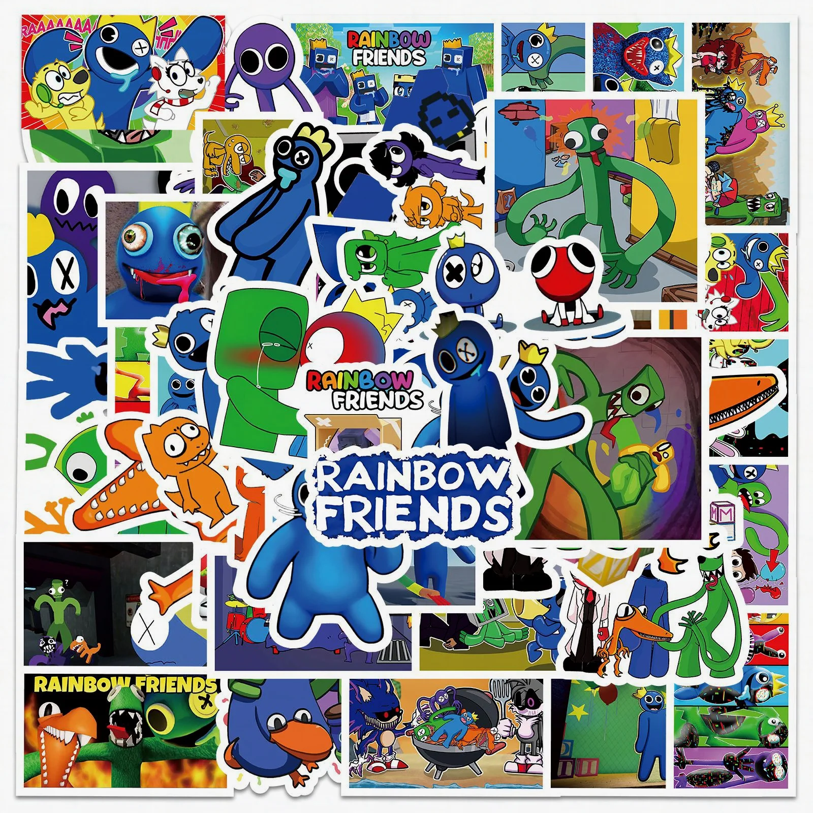 

10/30/60Pcs Game Rainbow Friends Graffiti Stickers Helmet Car Laptop Phone Stationery Children Toys Gifts Decorate Sticker