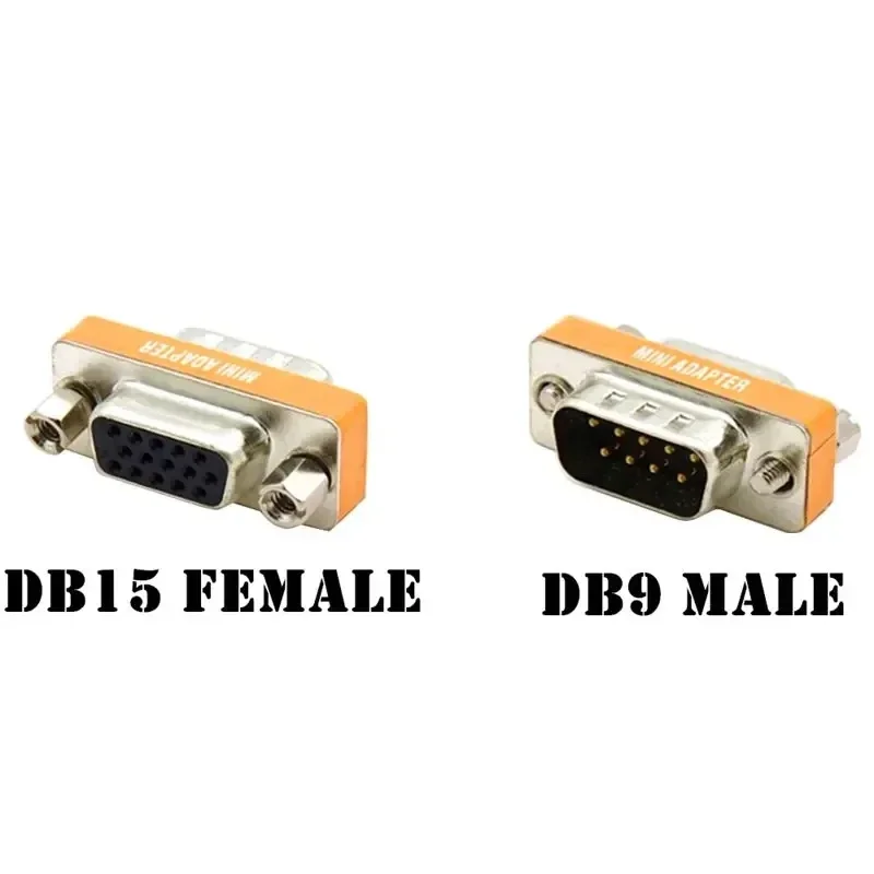 VGA Cable Adapter Metal Mini Serial Port 9Pin Display To DB15Pin Male Female Converter HD15/DB9 VGA (D-SUB, RGB)