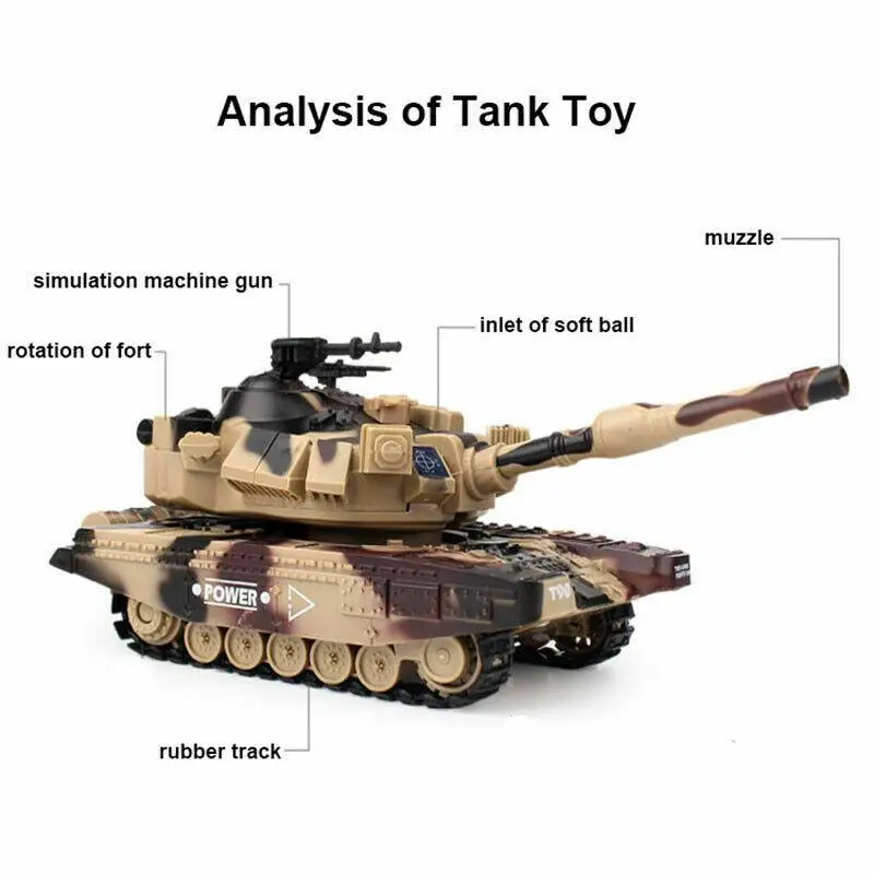 1:32 RC Battle Tank Remote Control Shooting Tank Heavy Large Interactive Military War With Shoot Bullets Electronic Car Boy Toy 4