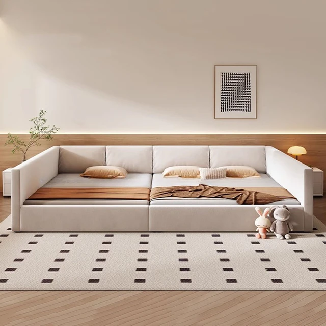 Chambre à coucher lit esthétique moderne luxe cadre Rail lit multifonctionnel King Size tête de lit Camarotes Para dortoir meubles 1