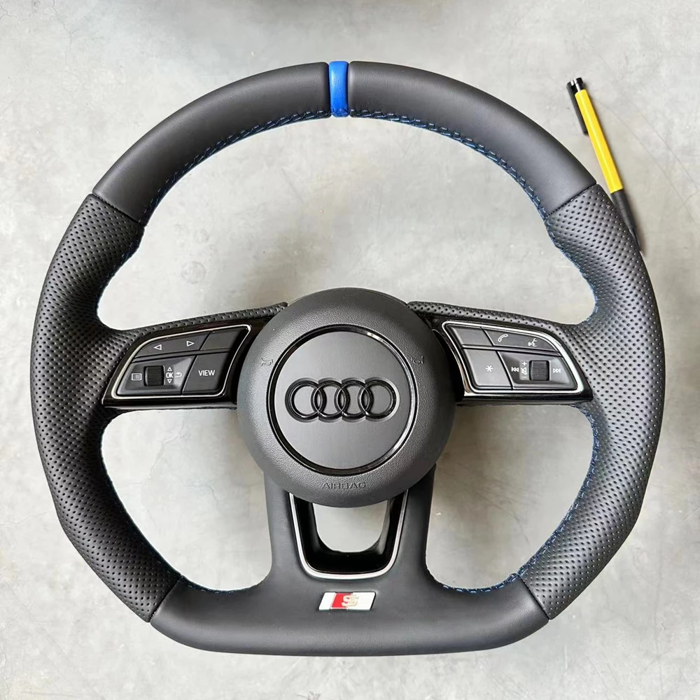 Kunden spezifische rutsch feste Auto lenkrad abdeckung aus Mikro faser leder für Audi a1 8x a2 a3 q3 q5 q2 a4 a5 a6 Avant Lenk wickel