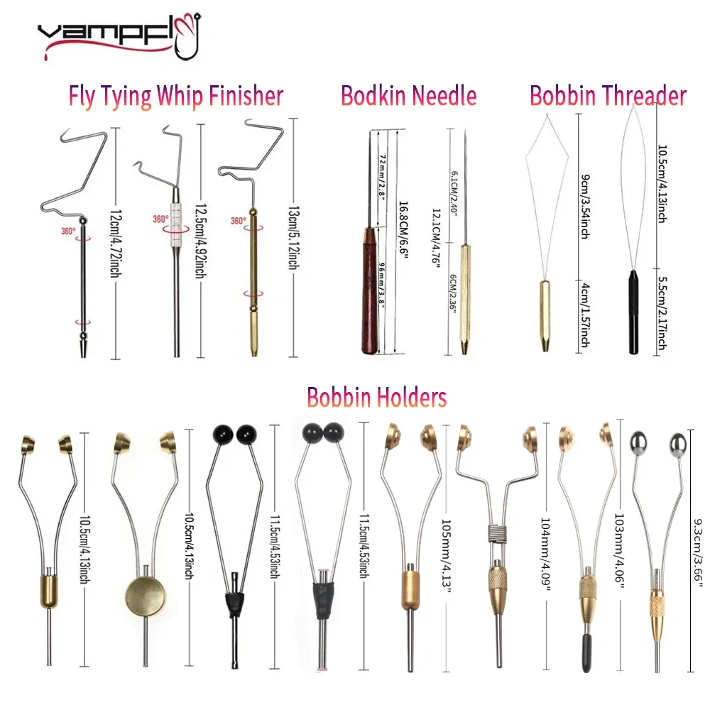 Fishing Fly Tying Whip Finisher Bobbin Holder Bobbin Threader Bodkin Needle Nymph Midge Streamer Fly Tying Tools 1PCS fishing tools,fishing tool,fishing accessories,fishing tackle,fly tying bobbin holder