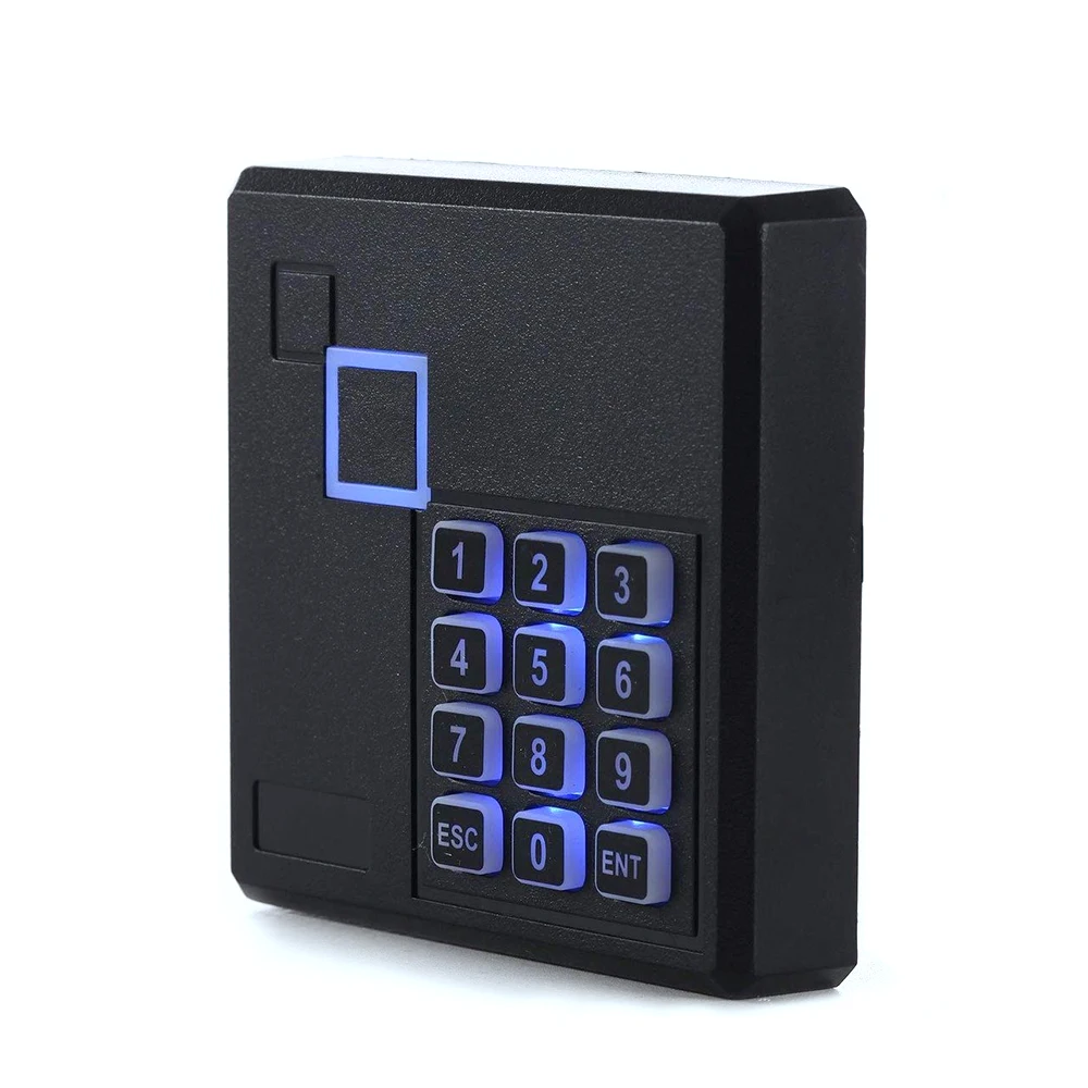 

Proximity RFID Card Reader ip65 waterproof 13.56MHZ/125KHZ Door Access Control Keypad Reader Wiegand 26 Bit Color Black 103IC