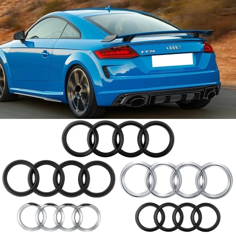 Car Emblem For Audi A3 A4 A5 A6 A7 Q2 Q3 Q5 Q8 TT Sline 4 Ring ABS Car Hood Front Bonnet Grill Rear Trunk Emblem Badge Sticker Decal car emblem
