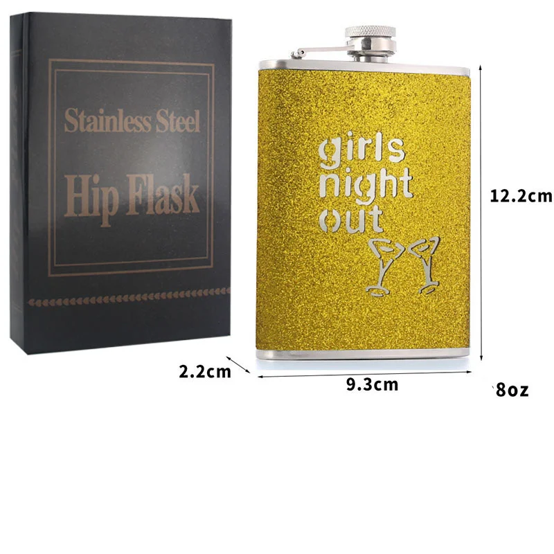 여성용 스테인리스 스틸 힙 플라스크, 포켓 히든 양주 위스키 알코올 플라스크 용기, 8OZ