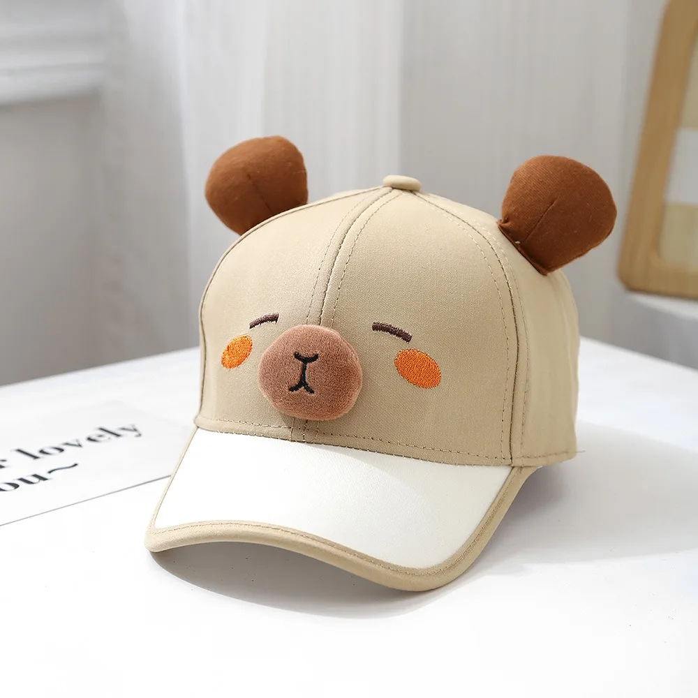 Panda Breathable Capybara Peaked Cap Cotton Bear Children Baseball Hat Soft Thin Baby Sunscreen Hat Outdoor