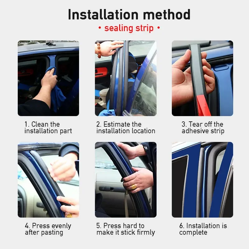 Car Door B-Pillar Seal Strip 5