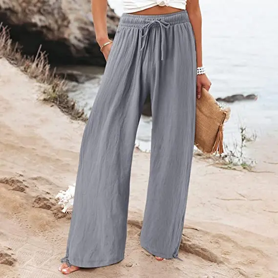 4469-472d01.jpg Cotton Hemp Pants (Wide Leg)