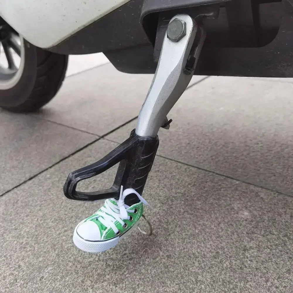 1PC Motorcycle Side Stand Funny Cute Mini Shoe Foot Support Motor Bicycle Kickstand Tripod Pad Foot Cover Support Accessories