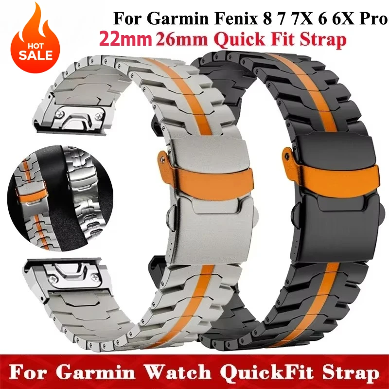 Quick Fit 22 26mm Titanium Band Geschikt For Garmin Fenix ​​8