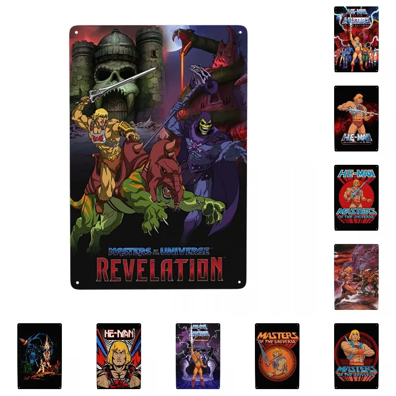He-Man Eternia Metal Tin Sign Custom Retro Masters Of The Universe Rivelazione Placche Per Pub Cafe Yard Man Cave Bar Wall Decor