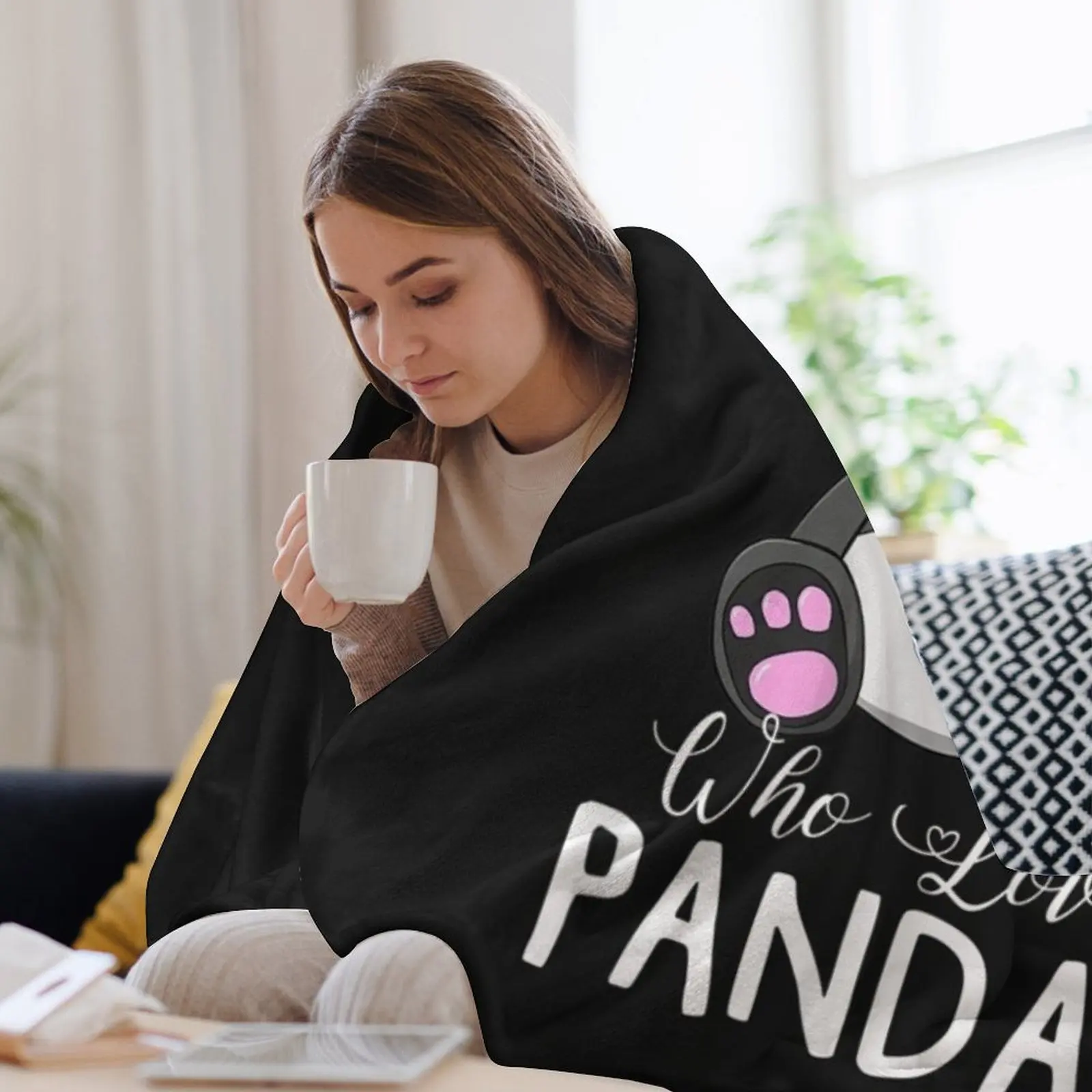 Just A Girl Who Loves Pandas Fun Cute Baby Panda Lover Gift TShirt5 Throw Blanket Single Bed Baby Blankets 3