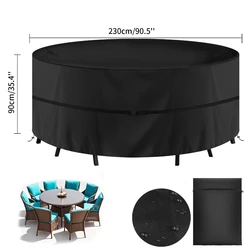 Durable Waterproof Outdoor Furniture Cover - Heavy Duty 210D Oxford Cloth (Round 230x90cm)