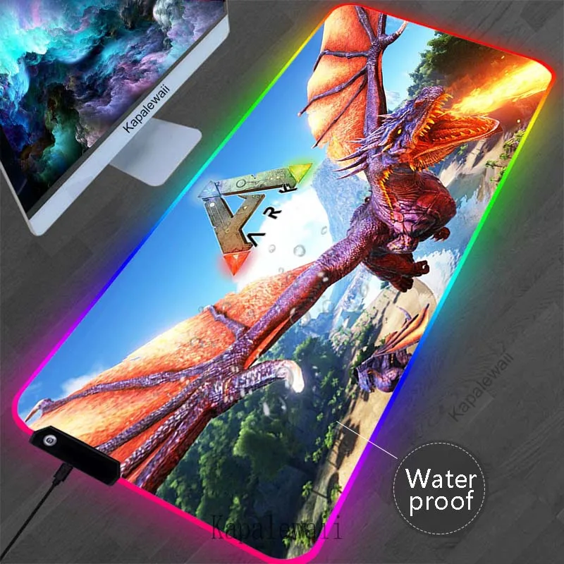 

Backlit Mouse Pad Large Waterproof Gaming MousePad Desk Mat LED Anti-slip Laptop Mice Pad RGB ARK Survival Evolved Mouse Mat XXL